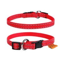 Ошейник DOG Extreme одинарный нейлон, регулируемая длина красный, нейлон, Размер: XS (20-30 см)