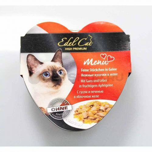 Edel Cat heart k 85g с гусем и печенью в яблочном желе