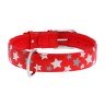 Ошейник WAUDOG Glamour с узором "Звездочка" Красный, кожа, Размер: L (46-60 см)