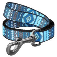 Поводок WAUDOG Nylon, рисунок  "Этно синий" Разноцветый, нейлонXS (122 см)