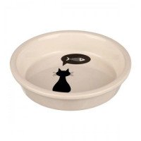 Миска керам. д/кош. белая с черной кошкой 0,25л/13см
