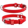 Ошейник WAUDOG Glamour без украшений  Красный, кожа, Размер: XS (21-29 см)
