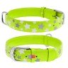 Ошейник WAUDOG Glamour с узором "Звездочка" Салатовый, кожа, Размер: L (46-60 см)
