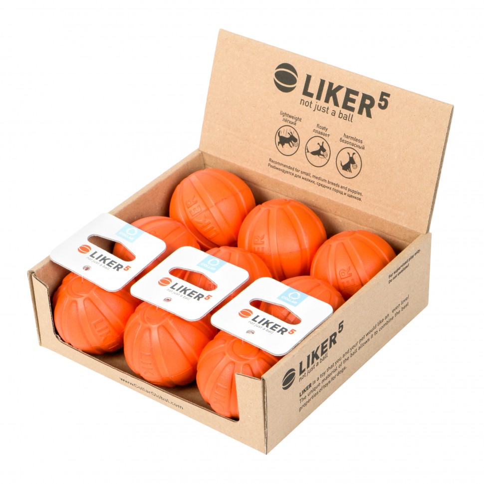 Мячик для собак мелких пород LIKER 5, Оранжевый, 6298