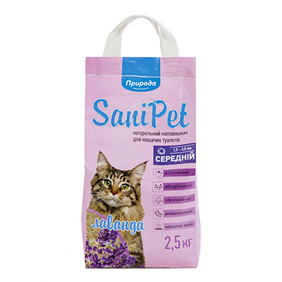 Наполнитель бентонитовый SANI PET средний с лавандой 2,5кг