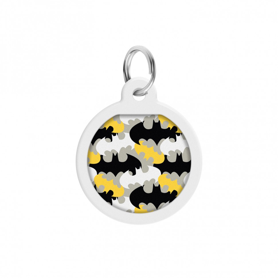 Адресник WAUDOG Smart ID с QR паспортом, премиум, рисунок "Бэтмен узор"