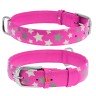 Ошейник WAUDOG Glamour с узором "Звездочка" Розовый, кожа, Размер: L (46-60 см)
