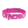 Ошейник WAUDOG Glamour с узором "Звездочка" Розовый, кожа, Размер: L (46-60 см)
