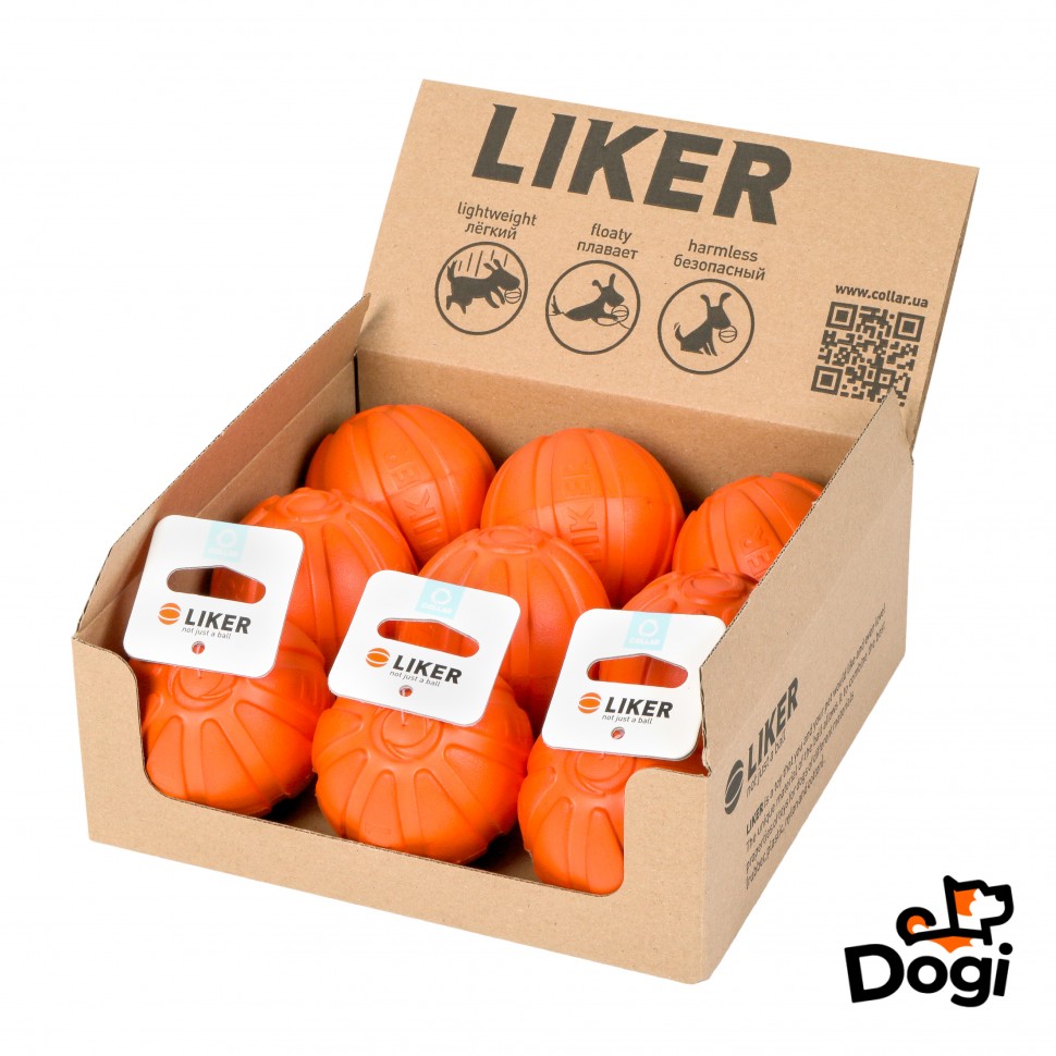 Мячик для собак мелких и средних пород LIKER 7, Оранжевый, 6294