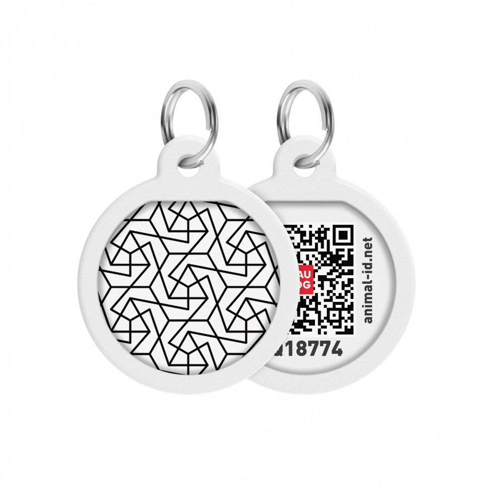 Адресник WAUDOG Smart ID с QR паспортом, премиум, рисунок "Геометрия"