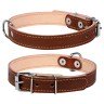 Ошейник двойной CoLLaR коричневый, кожа, Размер: s (32-40 см)