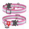 Ошейник WAUDOG Nylon с QR паспортом, светящийся, металлическая пряжка-фастекс  Розовый, Нейлон (23-35  см)