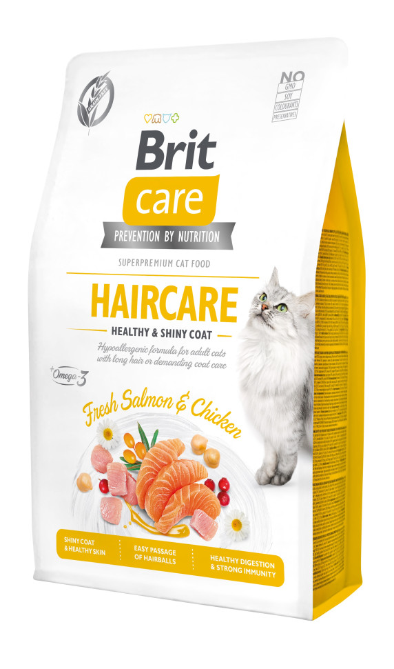 Brit Care Cat GF Haircare Healthy & Shiny  Coat, 2кг (здоровья кожи и шерсти)