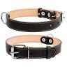 Ошейник двойной CoLLaR черный, кожа, Размер: M (38-50 см)