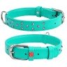 Ошейник WAUDOG Glamour с клеевыми стразами Ментоловый, кожа, Размер: M (38-49 см)