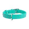 Ошейник WAUDOG Glamour с клеевыми стразами Ментоловый, кожа, Размер: M (38-49 см)
