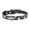 Ошейник WAUDOG Glamour с узором "Звездочка" Черный, кожа, Размер: XS (19-25 см)