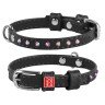 Ошейник WAUDOG Glamour с клеевыми стразами Черный, кожа, Размер: XS (18-21 см)