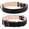 Ошейник двойной CoLLaR черный, кожа, Размер: L (47-62 см)