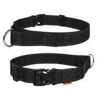 Ошейник DOG Extreme с ручкой, двойной нейлон черный, нейлон, Размер: XL (55-75 см)