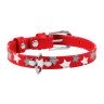 Ошейник WAUDOG Glamour с узором "Звездочка" Красный, кожа, Размер: XS (19-25 см)