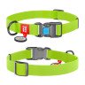 Ошейник WAUDOG Waterproof с QR паспортом, водостойкий, пластиковая пряжка-фастекс салатовый, COLLARTEX, Размер: L (35-58  см)