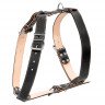 Шлея двойная CoLLaR для крупных собак черный, кожа, Обхват груди 30-40 см