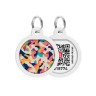 Адресник WAUDOG Smart ID с QR паспортом, премиум, рисунок "Камо разноцветный"