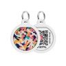 Адресник WAUDOG Smart ID с QR паспортом, премиум, рисунок "Камо разноцветный"