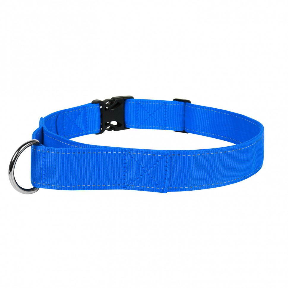 Ошейник DOG Extreme с ручкой, двойной нейлон синий, нейлон, Размер: XL (55-75 см)