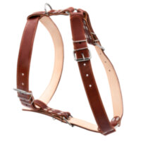 Шлея двойная CoLLaR для крупных собак коричневый, кожа, Обхват груди 30-40 см