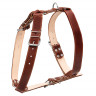 Шлея двойная CoLLaR для крупных собак коричневый, кожа, Обхват груди 30-40 см
