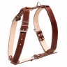 Шлея двойная CoLLaR для крупных собак коричневый, кожа, Обхват груди 30-40 см