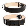 Ошейник двойной CoLLaR черный, кожа, Размер: XL (57-69 см)