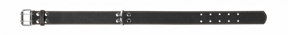Ошейник двойной CoLLaR черный, кожа, Размер: XL (57-69 см)