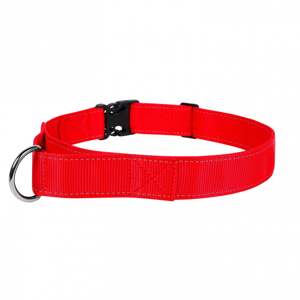 Ошейник DOG Extreme с ручкой, двойной нейлон красный, нейлон, Размер: XL (55-75 см)