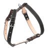 Шлея двойная CoLLaR для средних собак черный, кожа, Обхват груди 30-40 см