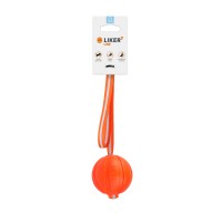 Мячик на ленте для собак мелких и средних пород LIKER Line 7, Оранжевый, 6287