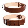 Ошейник двойной CoLLaR коричневый, кожа, Размер: XL (57-69 см)