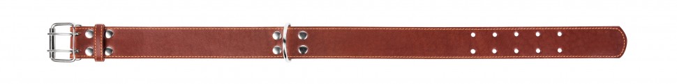 Ошейник двойной CoLLaR коричневый, кожа, Размер: XL (57-69 см)