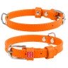 Ошейник WAUDOG Glamour без украшений  Оранжевый, кожа, Размер: XS (27-36 см)