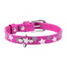Ошейник WAUDOG Glamour с узором "Звездочка" Розовый, кожа, Размер: XS (19-25 см)