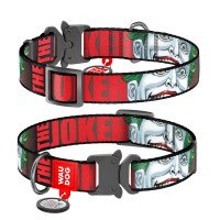 Ошейник WAUDOG Nylon с QR паспортом, рисунок "Супергерой", металлическая пряжка-фастекс  Разноцветный, Нейлон, Размер: M (31-49  см)