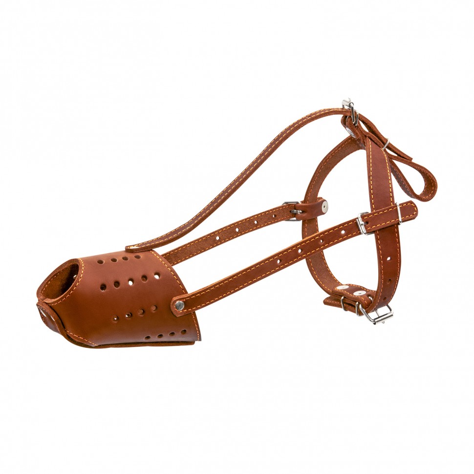 Намордник CoLLaR доберман коричневый, кожа, длинна/обхват морды: 9 / 23 см