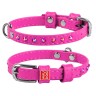 Ошейник WAUDOG Glamour с клеевыми стразами Розовый, кожа, Размер: XS (18-21 см)