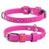 Ошейник WAUDOG Glamour с клеевыми стразами Розовый, кожа, Размер: XS (18-21 см)