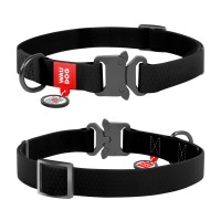 Ошейник WAUDOG Waterproof с QR паспортом, светящийся, металлическая пряжка-фастекс ментоловый, COLLARTEX, Размер: M (31-49  см)