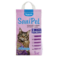 Наполнитель бентонитовый SANI PET средний с лавандой 5кг
