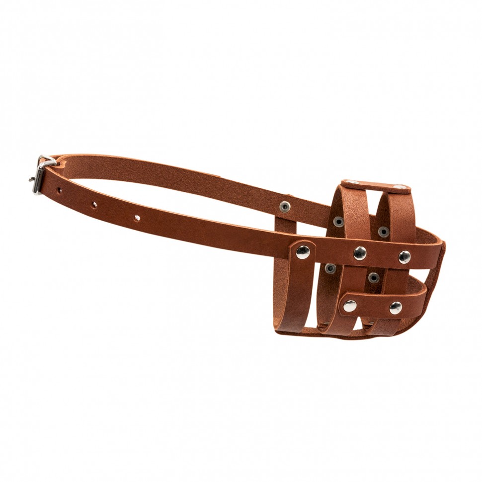 Намордник CoLLaR мягкий №0 коричневый, кожа, длинна/обхват морды: 6 / 25 см