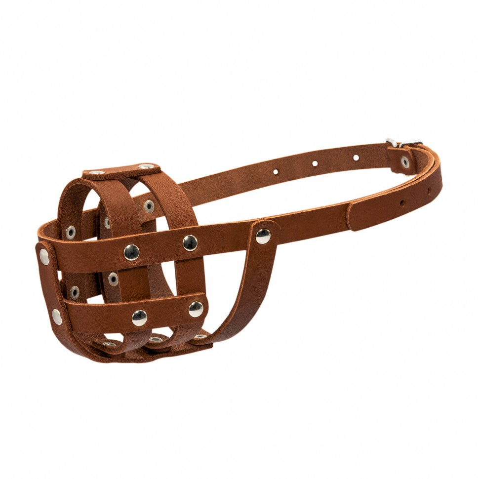Намордник CoLLaR мягкий №0 коричневый, кожа, длинна/обхват морды: 6 / 25 см